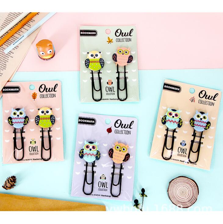 Sharkbang 8pcs 9pcs Kawaii Animal Cat Pineapple Owl Metal Paper Clip Decorative Bookmark Photo Cards Clips School Stationery