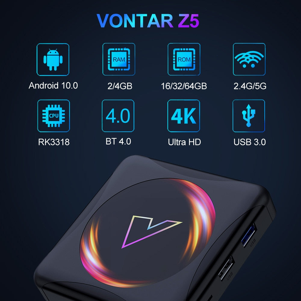 VONTAR Z5 Smart TV Box Android 11 Android 10 4G 64GB 32GB RK3318 1080p 4K BT Media player TVBOX Set Top Box 2GB16GB