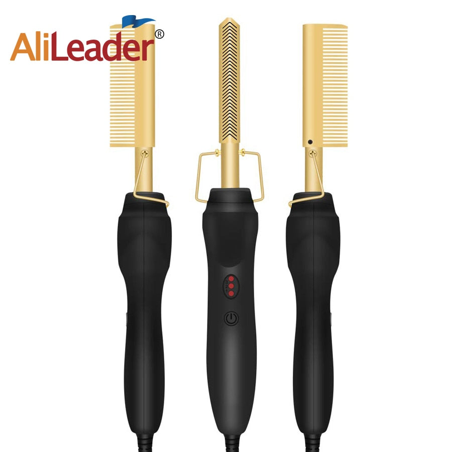 Alileader Cheaper Flat Iron Hair Straightener Electronic Hot Comb Hair Straightening Irons Ceramic Salon Hair Straightner