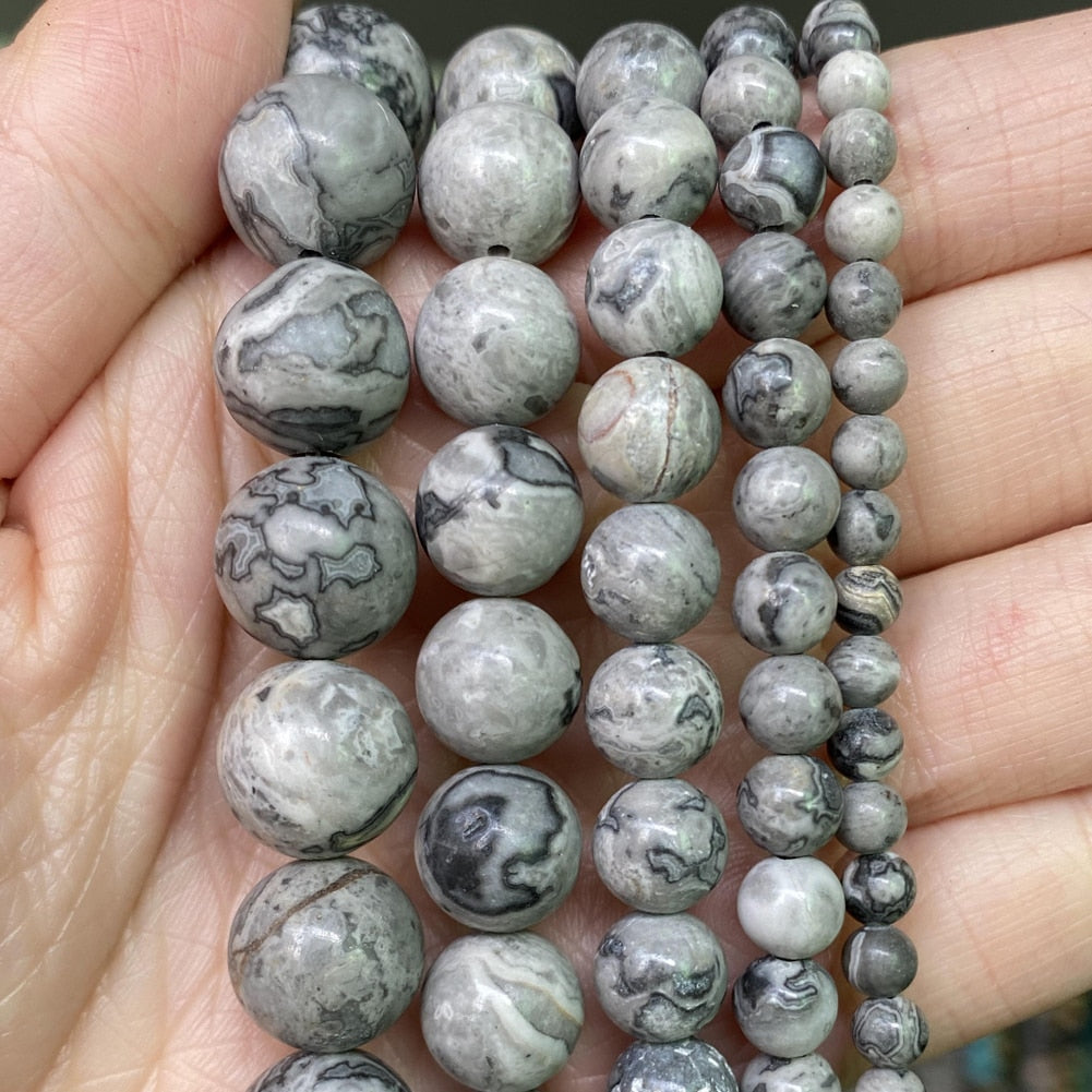 42 Style Natural Stone Beads 4 6 8 10mm Lava Amazonite Agates Amethysts Turuoqises Round Beads for Jewelry Making Diy Bracelets