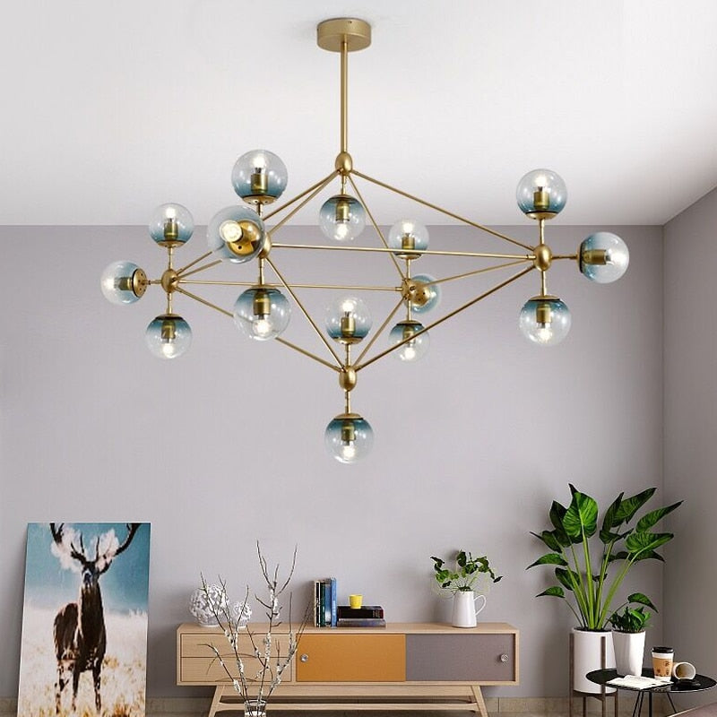 Industrail Vintage Loft Chandelier Glass Bubble Chandelier for Living room Bedroom Kitchen Island mall staircase chandelier