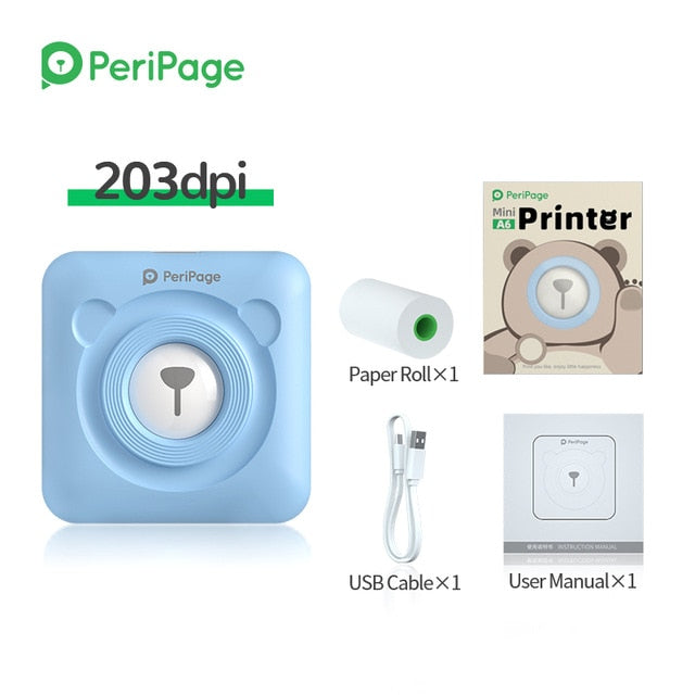 peripage mini portable printer thermal photo bluetooth can printing sticker self-adhesive label for Android IOS smart phone