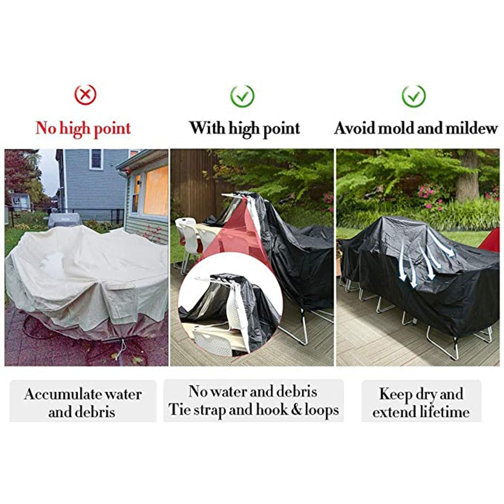 60 Size High Quality Outdoor Patio Waterproof Covers For Furniture Table Sofa Cover  210D Oxford Cloth Black Dust Cover