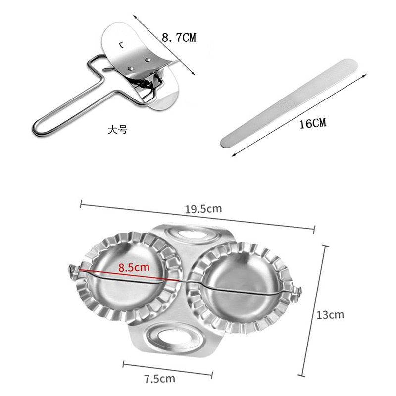 Stainless Steel Dumpling Maker Manual Ravioli Gyoza Mold Press Pierogi Mould Dough Cutter Cooking Kitchen Pastry Tool