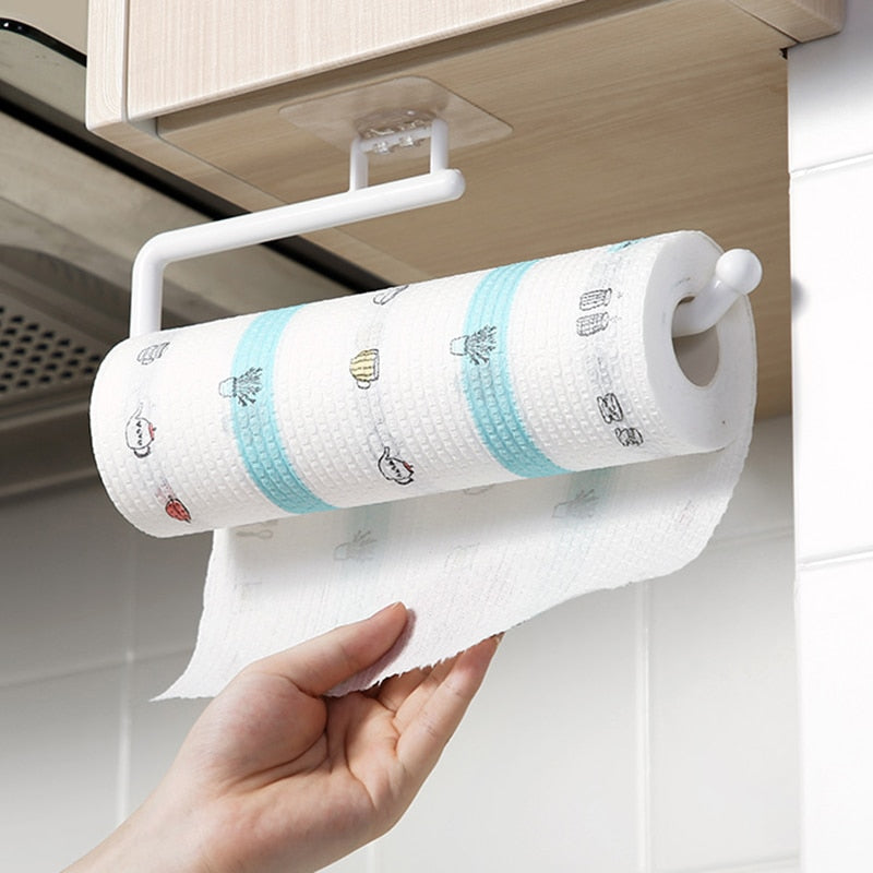 Kitchen Paper Roll Holder Towel Hanger Rack Bar Cabinet Rag Hanging Holder Shelf Toilet Paper Holders Sundries Accessories New