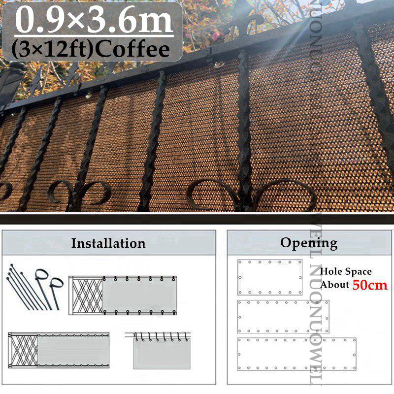 Wide 0.9m 3ft HDPE Anti-UV Sun Shade Net Garden Plants Cover Shade Sails Enclosure Nets Balcony Terrace Fence Safety Privacy Net