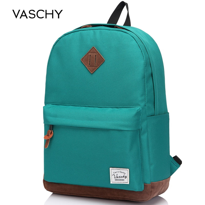 Backpack for Men and Women VASCHY Unisex Classic Water Resistant Rucksack School Backpack 15.6Inch Laptop for TeenageR