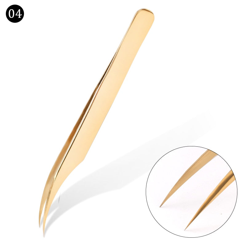 1 Pcs Eyelashes Tweezers Stainless Steel superhard Tweezers High Precision Anti-static tweezers for Eyelash Extensions