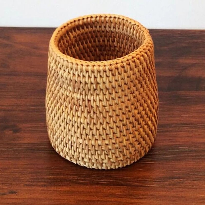 Handmade Rattan Chopsticks Spoon Table Knife Fork Tableware Storage Box Household Storage Basket Storage Rack Kitchen Tools