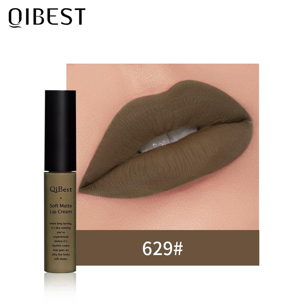 QIBEST Matte Lip Gloss Lip Makeup 34 Colors Velet Nude Waterproof Lipgloss Matte Lipstick Liquid Lipstick Long lasting Lip Tint