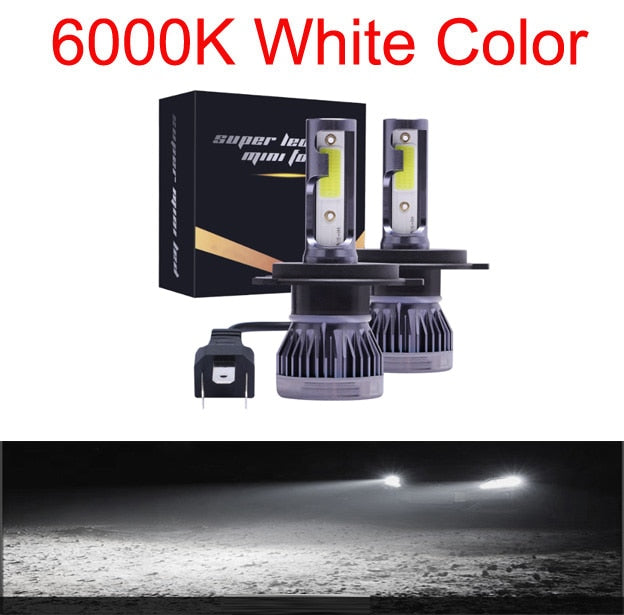 Muxall 2PCS LED 12000LM/PAIR Mini Car Headlight Bulbs H1 H7 H8 H9 H11 Headlamps Kit 9005 HB3 9006 HB4 Auto Lamps 4300K 8000K