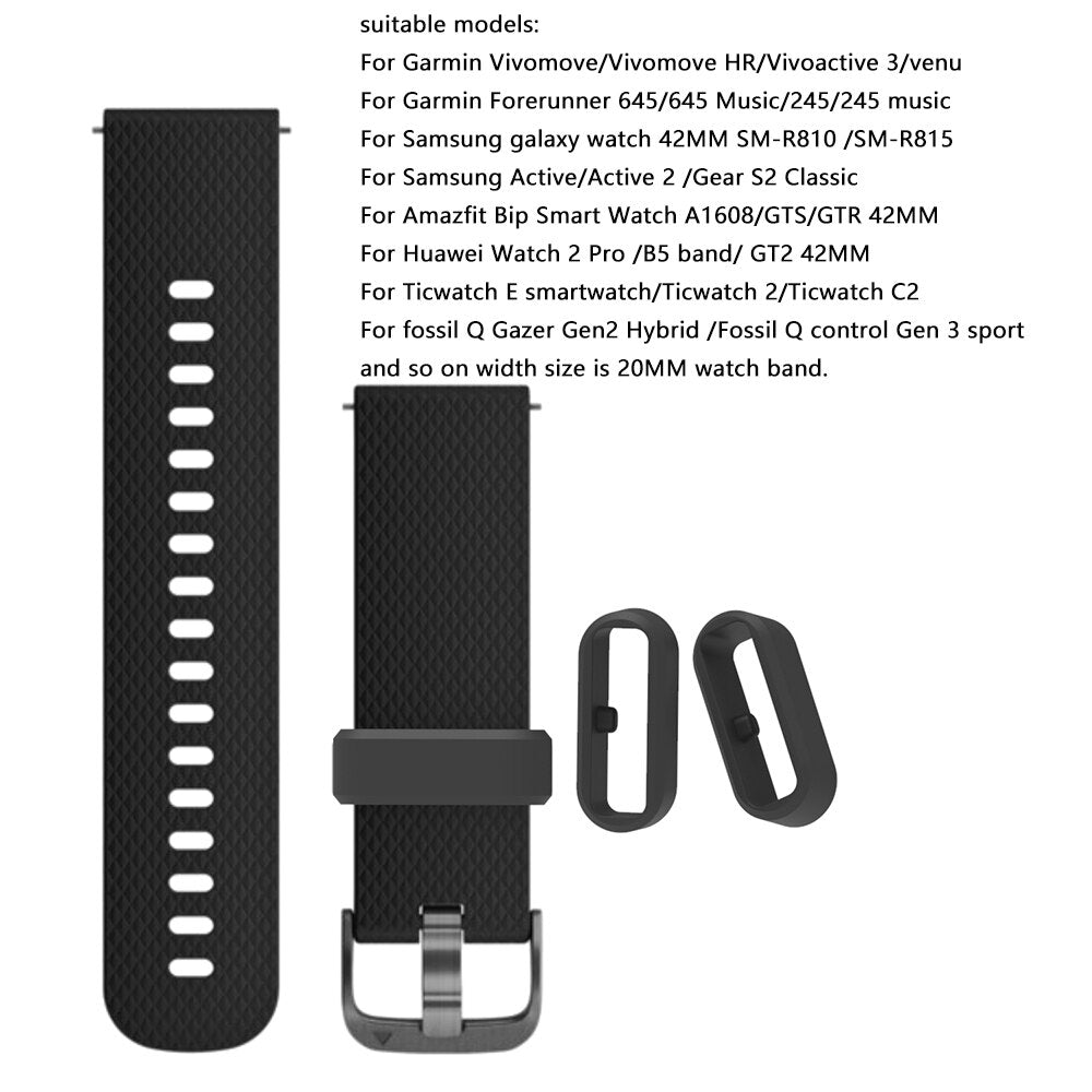 Rubber Replacement Watch Strap Band Keeper Loop Security Holder Retainer Ring for Garmin vivoactive3 vivomove hr forerunner 645