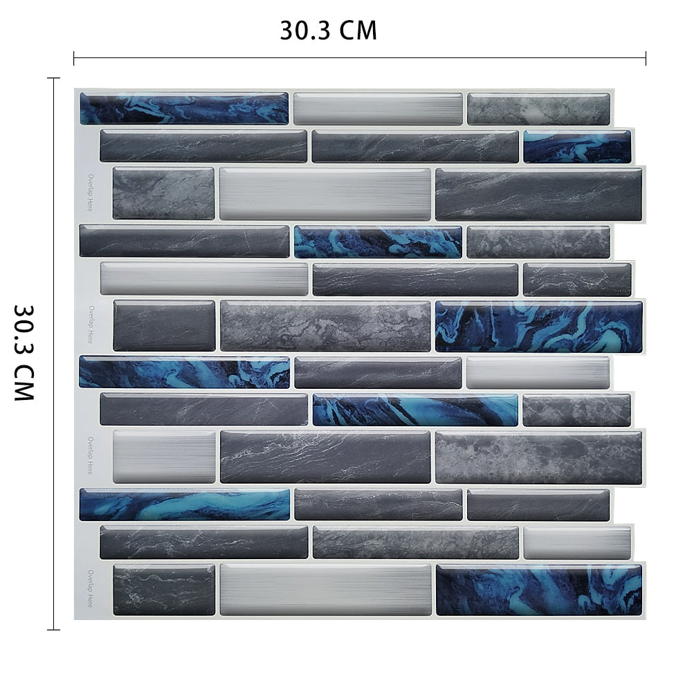 Home Decor 3D Waterproof Self Adhesive Mosaic Vinyl Wall Sticker Tiles Peel and Stick Backsplash Kitchen