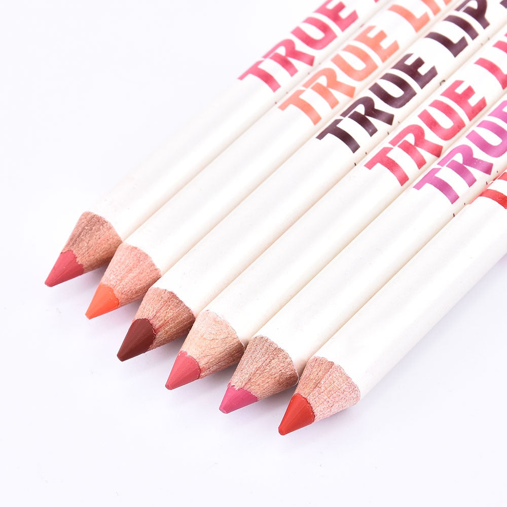 6Pcs/set Lipliner Pencil Matte Lipstick Waterproof Long Lasting Women Makeup crayon