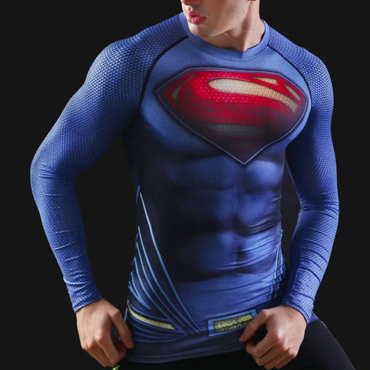 3D Printed T-shirts Men Cosplay Costume Display Long Sleeve Compression Shirt Male Tops Halloween Costumes For Men