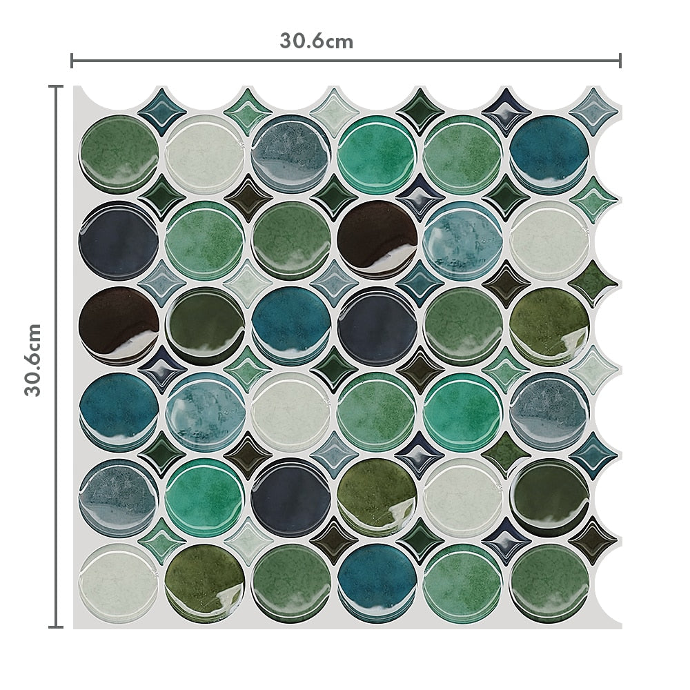 Home Decor 3D Waterproof Self Adhesive Mosaic Vinyl Wall Sticker Tiles Peel and Stick Backsplash Kitchen