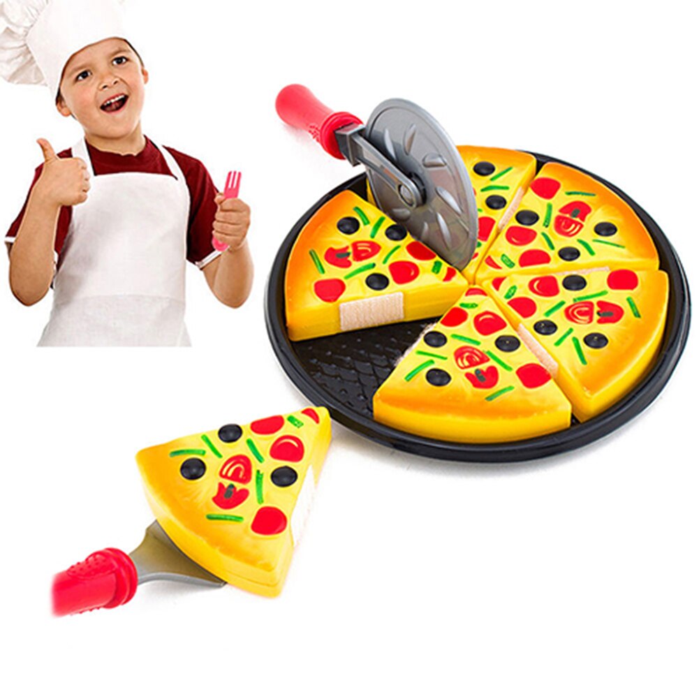 6 Pcs Small Pizza Toy Child Kitchen Simulation Pizza Party Fast Food Play Food Toy For Kids Childrens Pretend Games Dinner toy