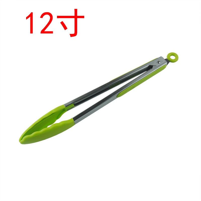 Kitchen Tongs Set BBQ Tools Stainless Steel Cooking Tongs With Silicone Tips Barbecue Cooking Salad Grilling Frying Kitchen Tool