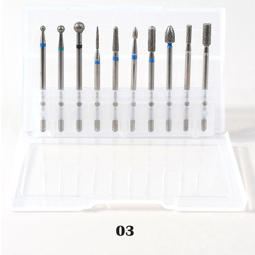 10Pcs/box Quality Nail Drill Bits Electric Cuticle Clean Rotary For Manicure Pedicure Tungsten alloy Grinding Head Sander Tool