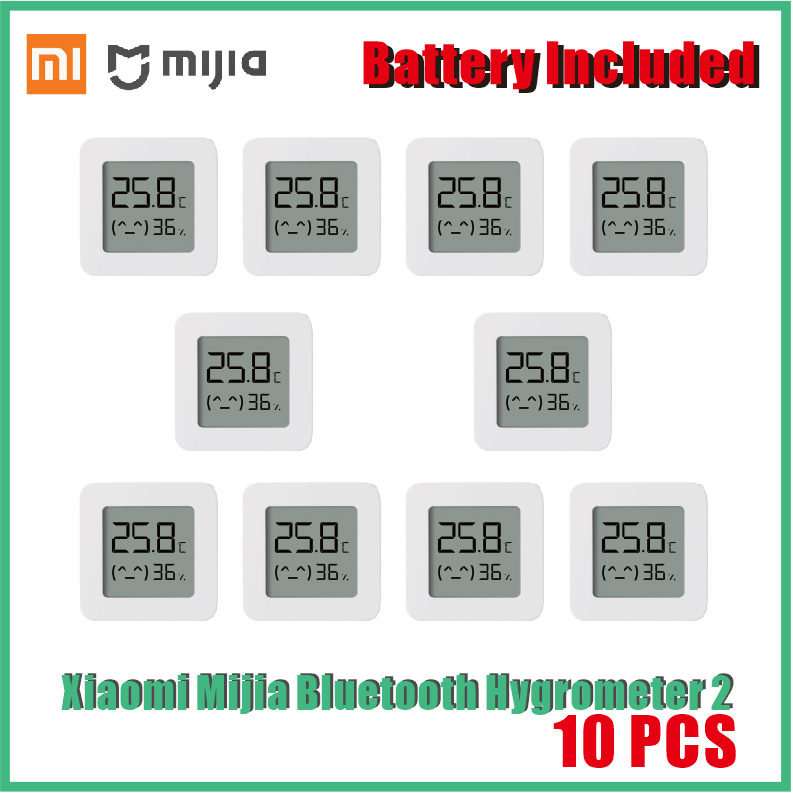 New 1-10pcs Xiaomi Mijia Bluetooth Thermometer 2 Wireless Smart Electric Digital Hygrometer Thermometer Work with Mijia APP