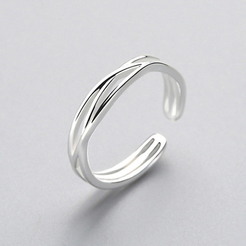 Silver Plated Rings for Women Temperament Personality Jewelry Creative Love Hug Ring Fashion Tide Flow Open Ring Anillos