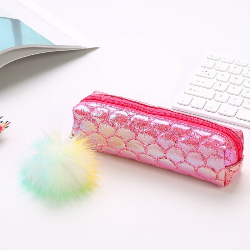 School Pencil Case Sequin Pencilcase for Girls Boys Penal Bag Kawaii Cartridge Pen Box Big Multi Cosmetic Pouch Stationery