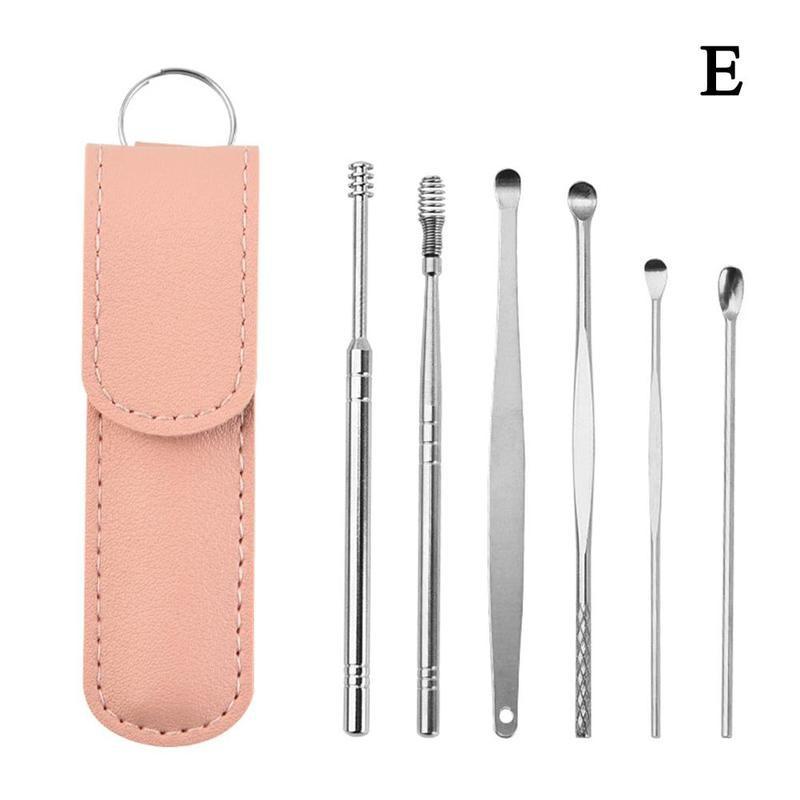 6pcs Ear Cleaner Wax Removal Tool Earpick Sticks Earwax Remover Curette Ear Pick Cleaning Ear Cleanser Spoon Health Care Earpick