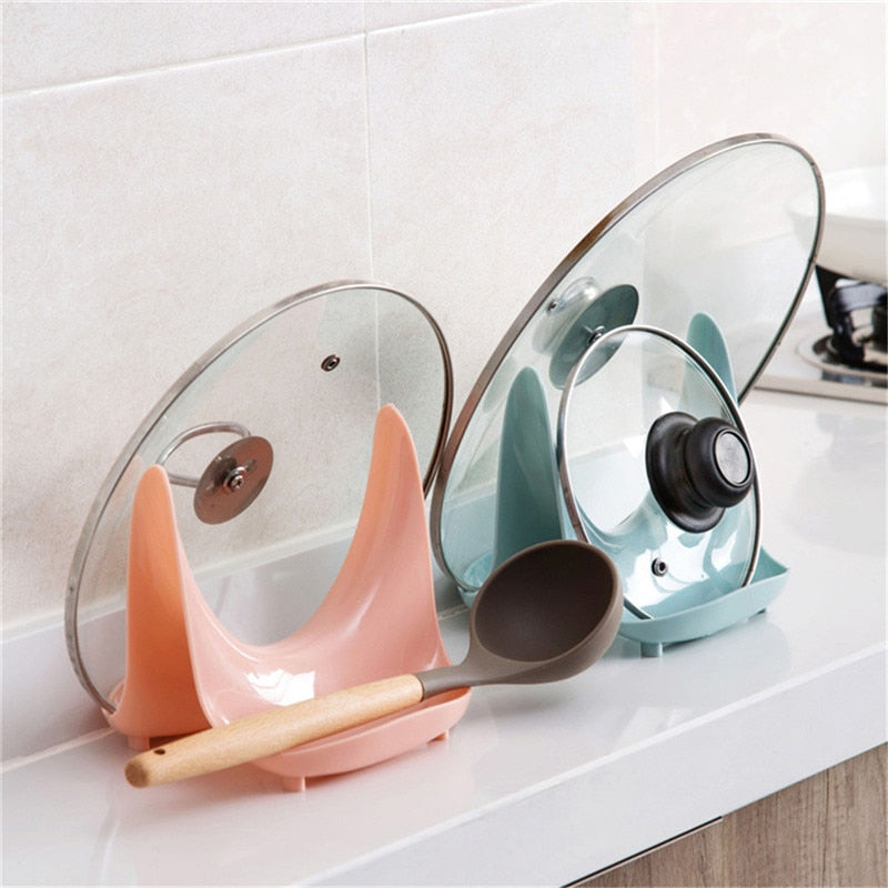 Multifunction Organizer Rack Spoon Rest Pot Pan Lid Rack Stand Kitchen Holder Tool Kitchen Utensil Pot Holders Pan Cover Holder