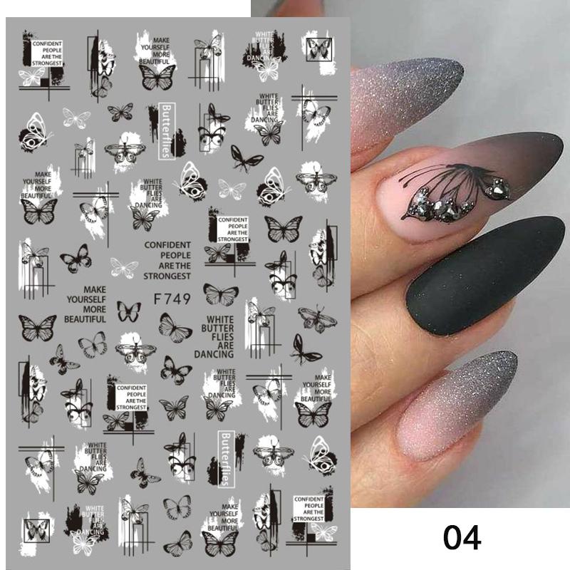 1PC Heart Love Design 3D Nail Sticker English Letter stickers Face Pattern Trasnfer Sliders Valentine's Day Nail Art Decoration