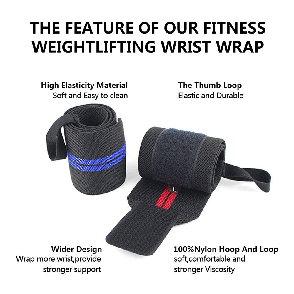 Fitness Wrist Warps Weightlifting Wristband Elastic Wrist Wraps Bandage Gym Crossfit Fitness Wrist Support Brace Straps