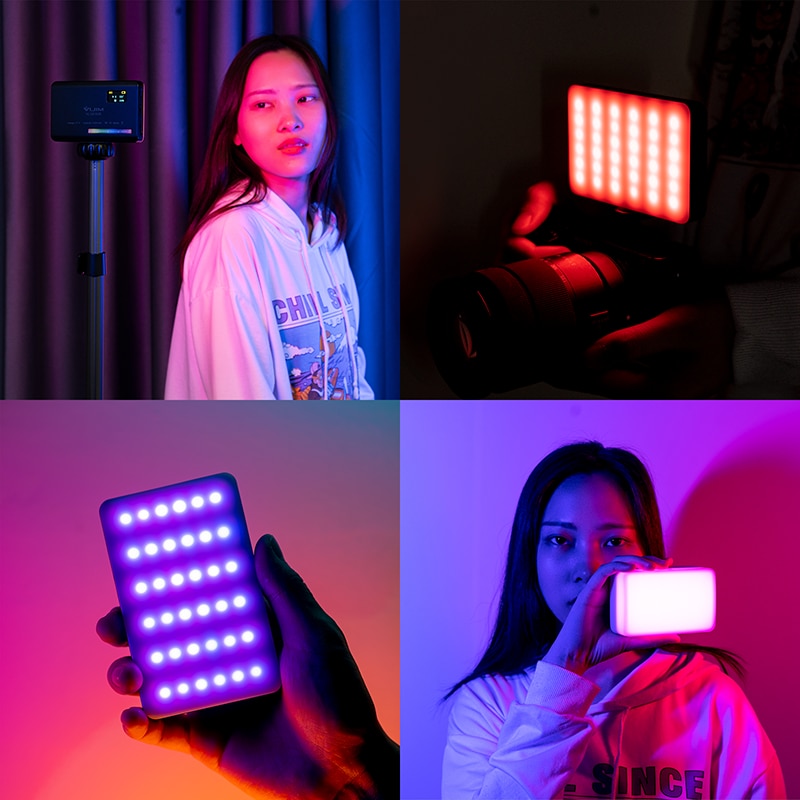 Ulanzi VL120 RGB Compact Video Light with Display Screen Diffuser Mini Camera RGB Light Smartphone Selfie Lighting 3100mAh