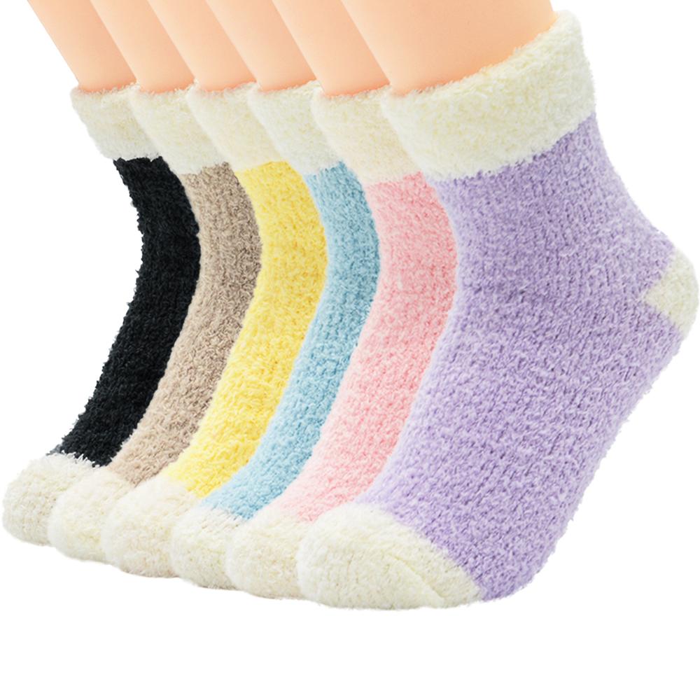 5 Pair Candy Warm Lady Heart Cute Winter Kawaii Thick Casual Women Socks Fuzzy Fluffy Warm Socks Short Cute Cotton Socks Female