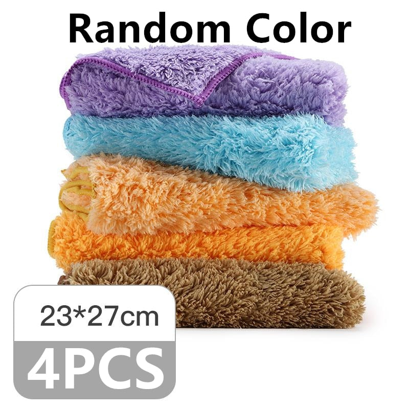 3/4PCS Plush Microfiber cloth household cleaning cloth better than cotton kitchen towels micro fiber towel kitchen towel thick