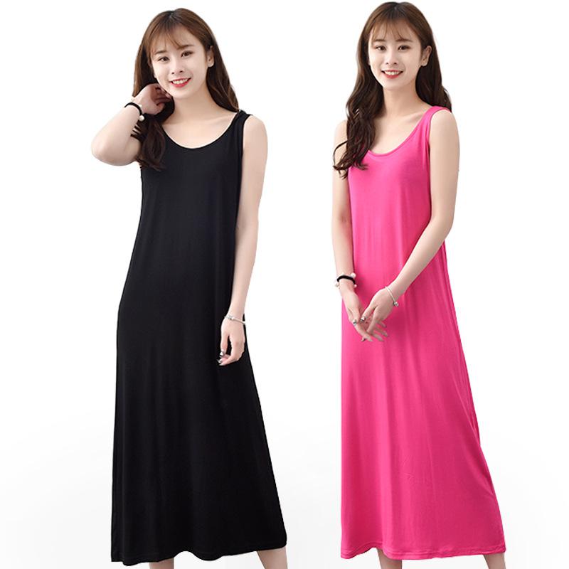 Lingerie Nightdress Women Casual Sleepwear Long Nightgown Nightie Sleeveless Summer Loose Home Dress