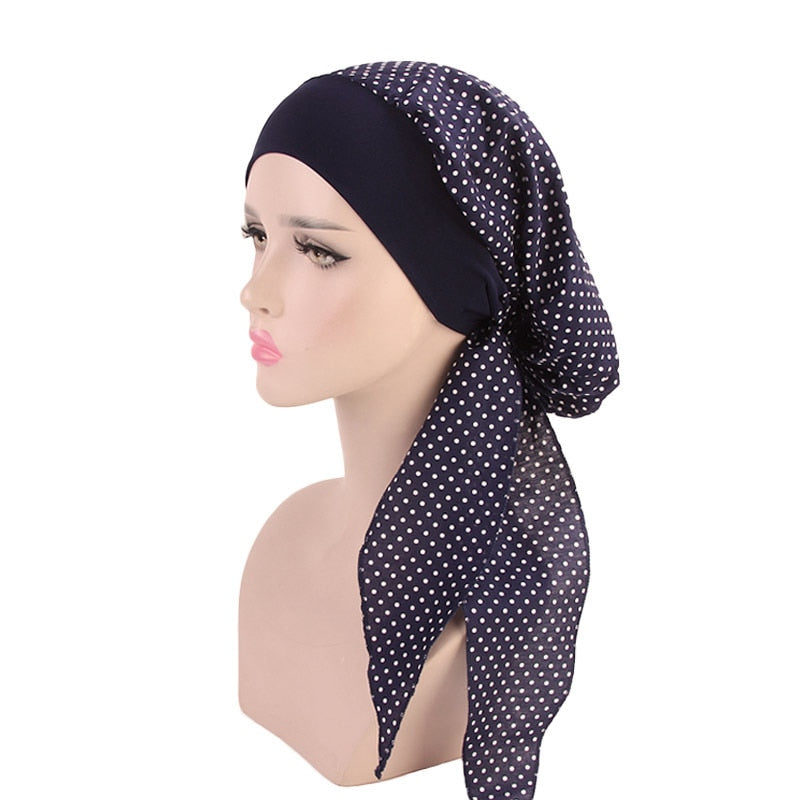 Printed flowers women inner hijabs cap muslim head scarf turban bonnet ready to wear ladies wrap under hijab caps