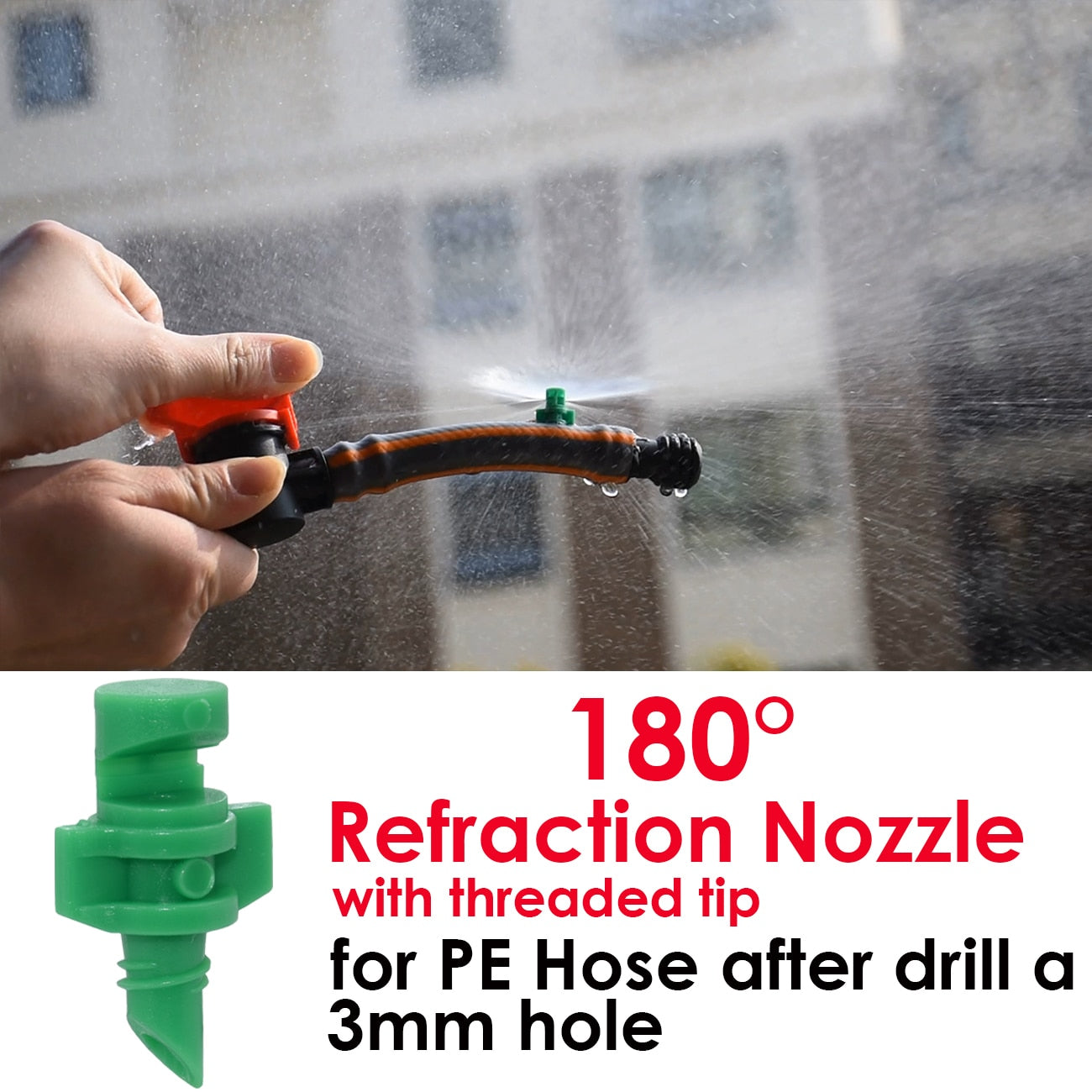 KESLA 20PCS 90/180/360 Degree Refraction Nozzle Sprinkler Head Thread Connection Garden Irrigation Mist Sprayer for Greenhouse