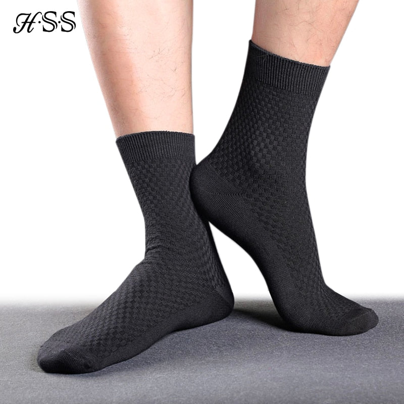 10 Pairs/Lot Men Bamboo Fiber Socks New Classic Business Long Socks Mens Dress Sock For Winter Gift Plus Size EUR39-45