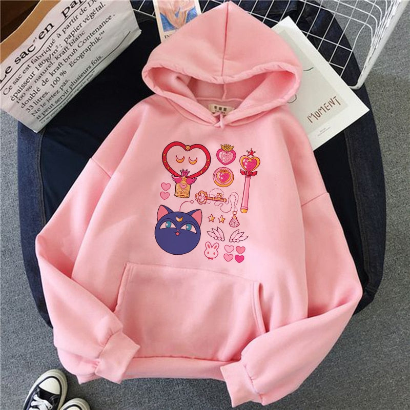 women hoodie kawaii funny ulzzang Sweatshirt harajuku korean style Graphic female clothes Hoodies fashion grunge