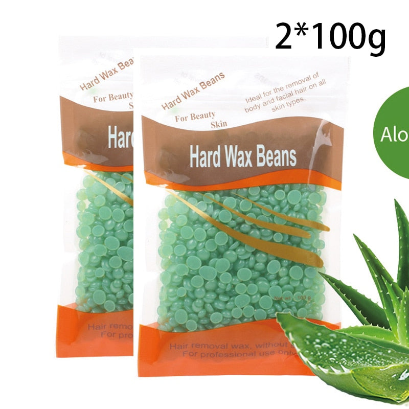 Aloe Wax Beans Honey Fragrance Hair Removal Wax Bean Hot Film Solid Particles Depilatory Leg Armpit Hair for Body Beauty2/3*100g