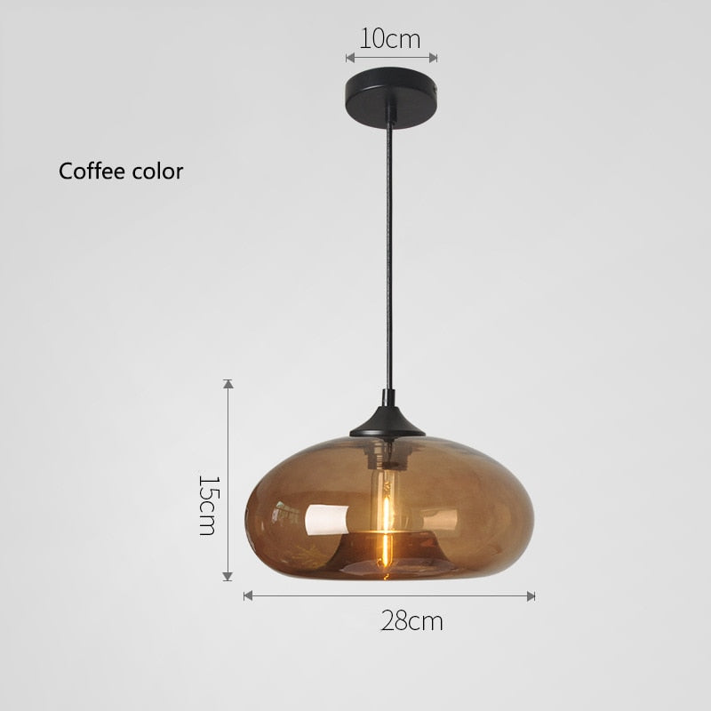 Simple Modern Colorful Hanging Lamp Loft E27 Pendant Lamp Decor for Kitchen Restaurant Room Glass Light Fixtures