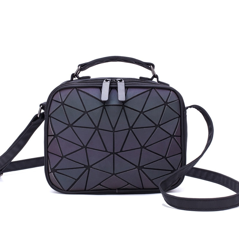 New Luminous Backpack School Women Men Set Rucksack Female Lattice Backbag Holographic Shoulder Bags Purse mochila sac