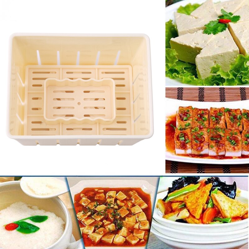 DIY Plastic Tofu Press Mould Homemade Tofu Mold Soybean Curd Tofu Making Mold Kitchen Cooking Tools Set