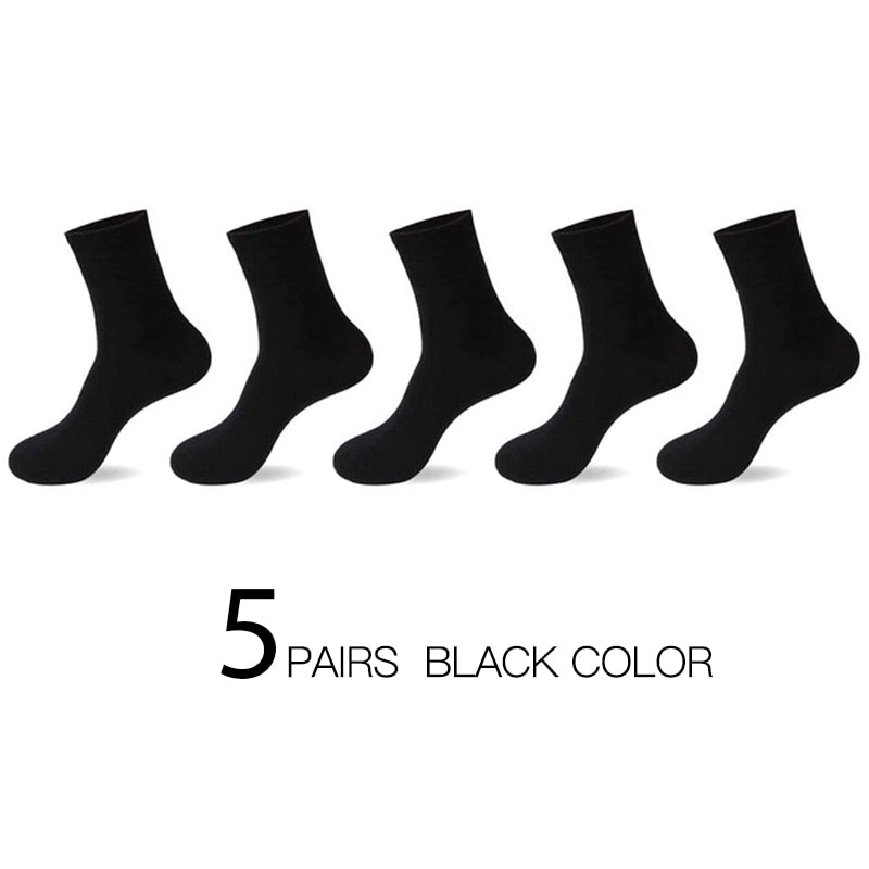 High Quality Casual Men's Business Socks Summer Winter Cotton Socks Quick Drying Black White Long Sock Plus Size