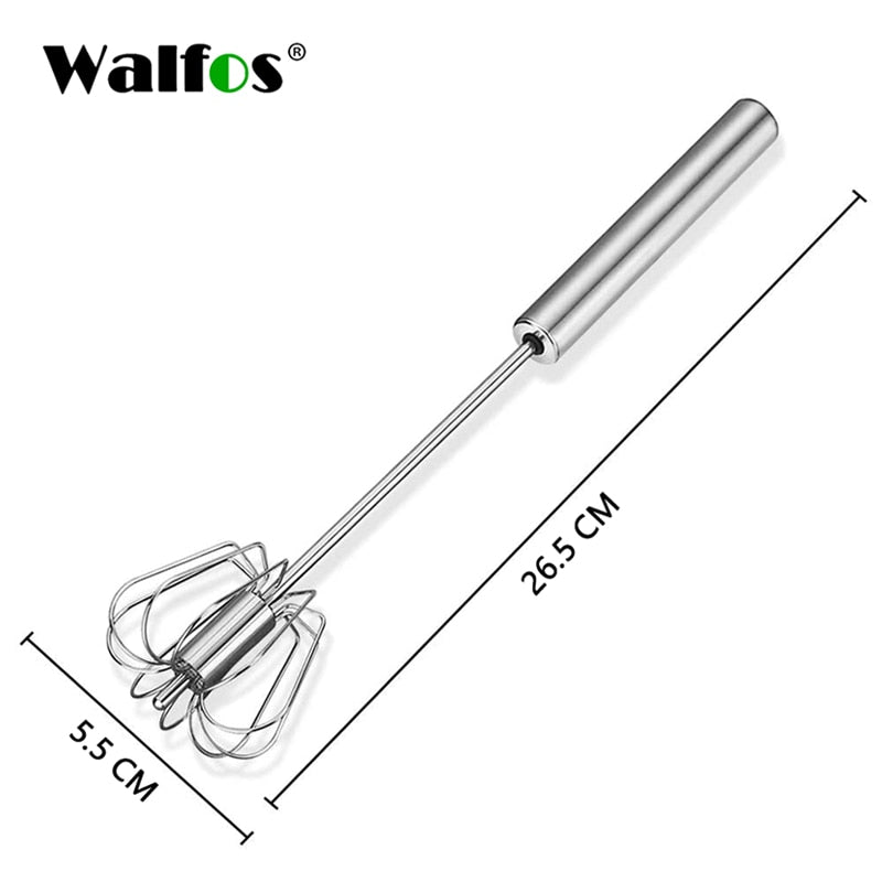 Stainless Steel Hand Pressure Rotating Semi-Automatic Mixer Coffee Milk Mixing Eggbeater Handheld Kitchen Cooking Tool