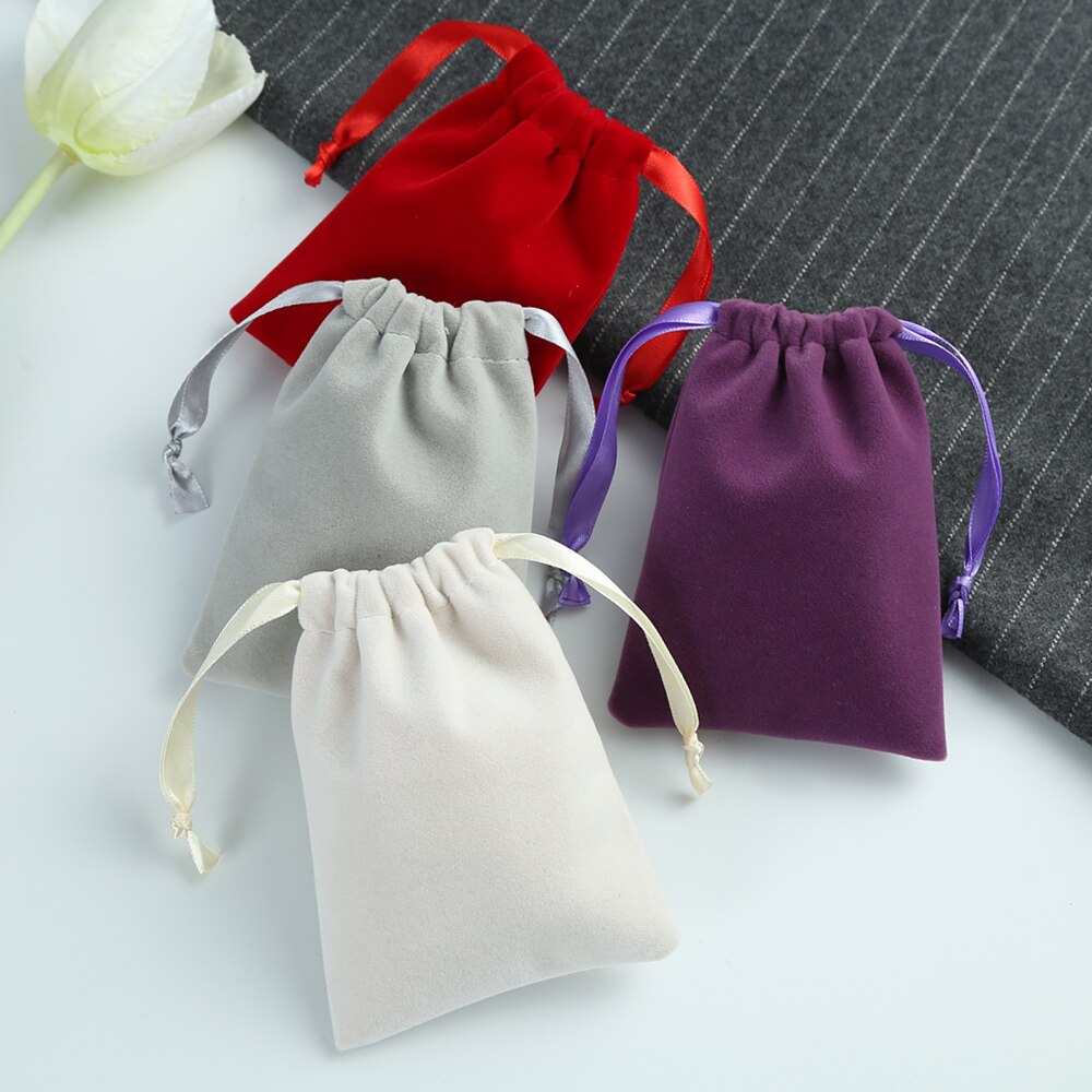 Thick Velvet Jewelry Bag for Wedding Party Candy Gift Pouch Custom Jewelry Display Earring Bracelets Packing Mariage Organizer