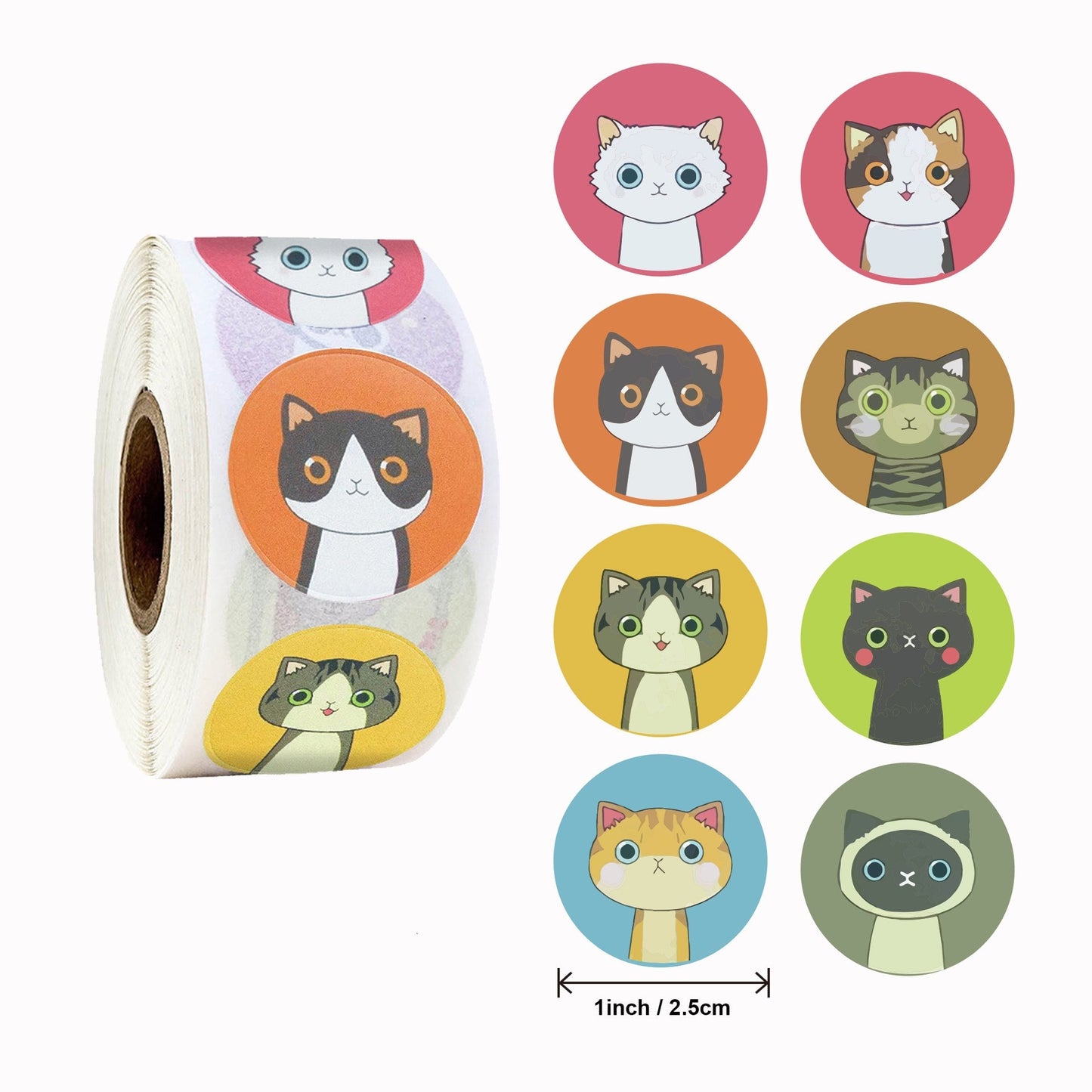 Stickers 500 Pcs/roll Teacher Reward Sticker Fun Motivation Cat Dog Stickerfor School Teacher Student Stationery Stickers Kids