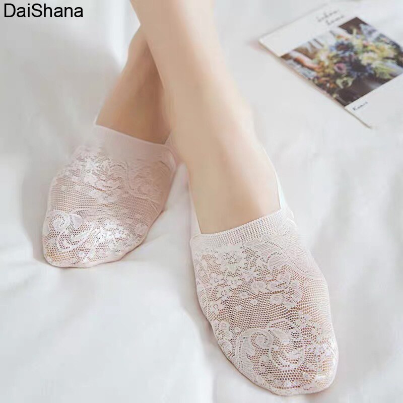 5 Pairs/lot New Fashion Women Girls Spring Summer Socks Style Lace Flower Short Sock Breathable Antiskid Invisible Ankle Socks