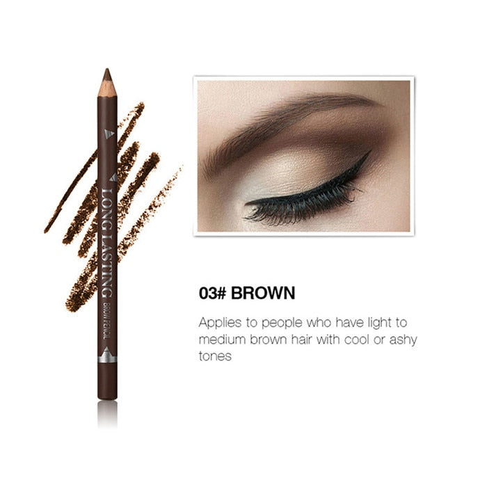 2022 New Hot Sale 12pcs Waterproof Eye Brow Pencil Black Brown Eyebrow Pen Long Lasting Makeup Drop Shipping