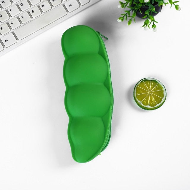 Fruit and vegetable silicone pencil case Cute pencil bag Student pen case Children storage bag big purse key bag School supplie