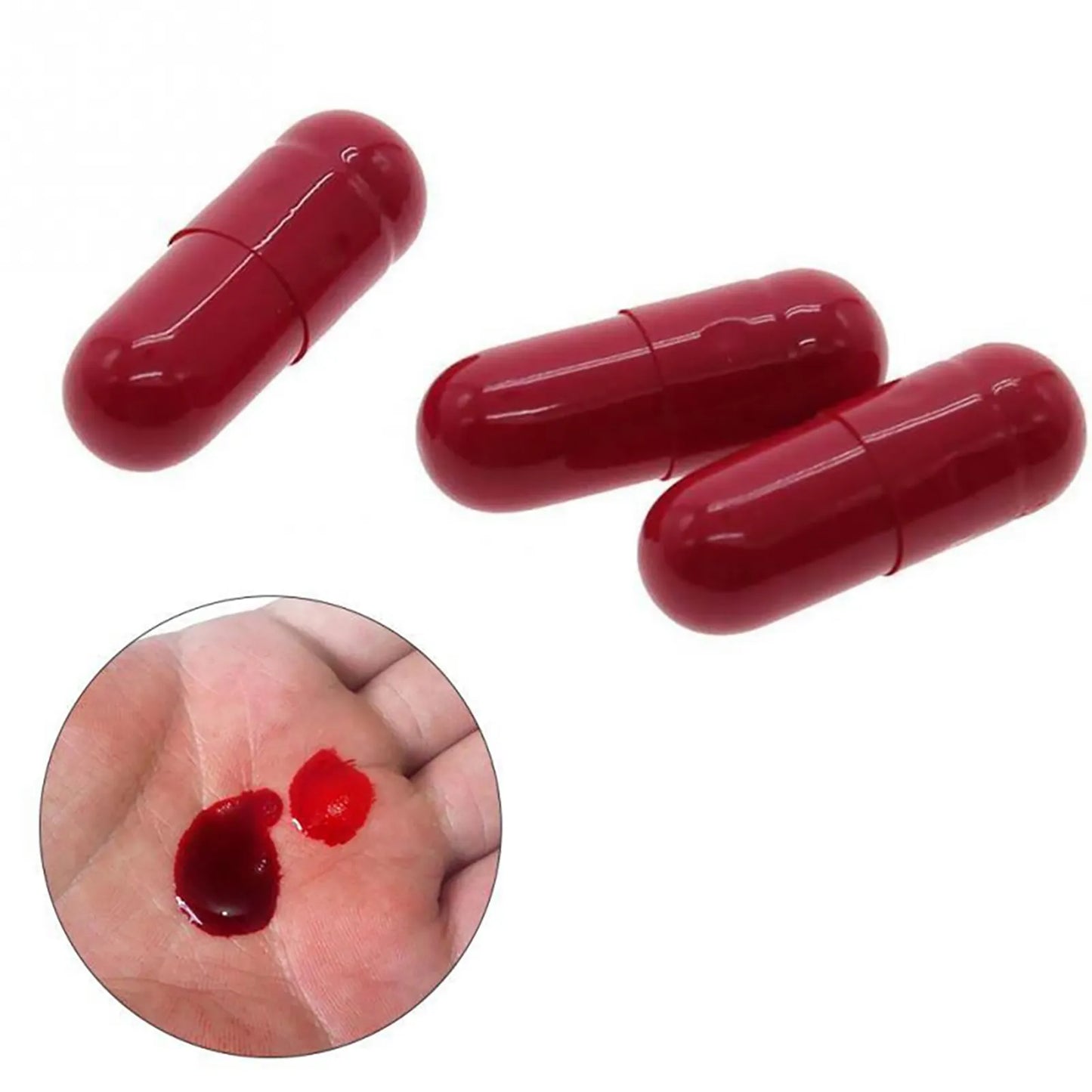 3Pcs/Box Halloween Fake Blood Pills Vampire Capsule Horror Funny Realistic Liquid Fake Blood Pills Capsules Halloween Prop